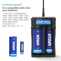 New XTAR ROCKET SV2 LCD Fast Battery Charger AA / AAA / C / D / 18650 / 32650 