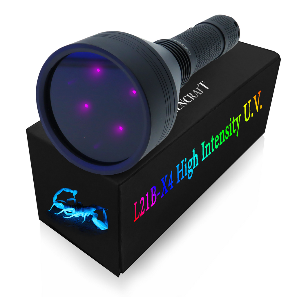 Convoy L21B-X4 365nm UV Flashlight with ZWB2 Filter By Lumencraft - Long Range, - Enhanced LED Chip - Blacklight Flashlight