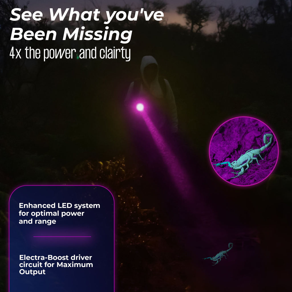 Convoy L21B-X4 365nm UV Flashlight with ZWB2 Filter By Lumencraft - Long Range, - Enhanced LED Chip - Blacklight Flashlight