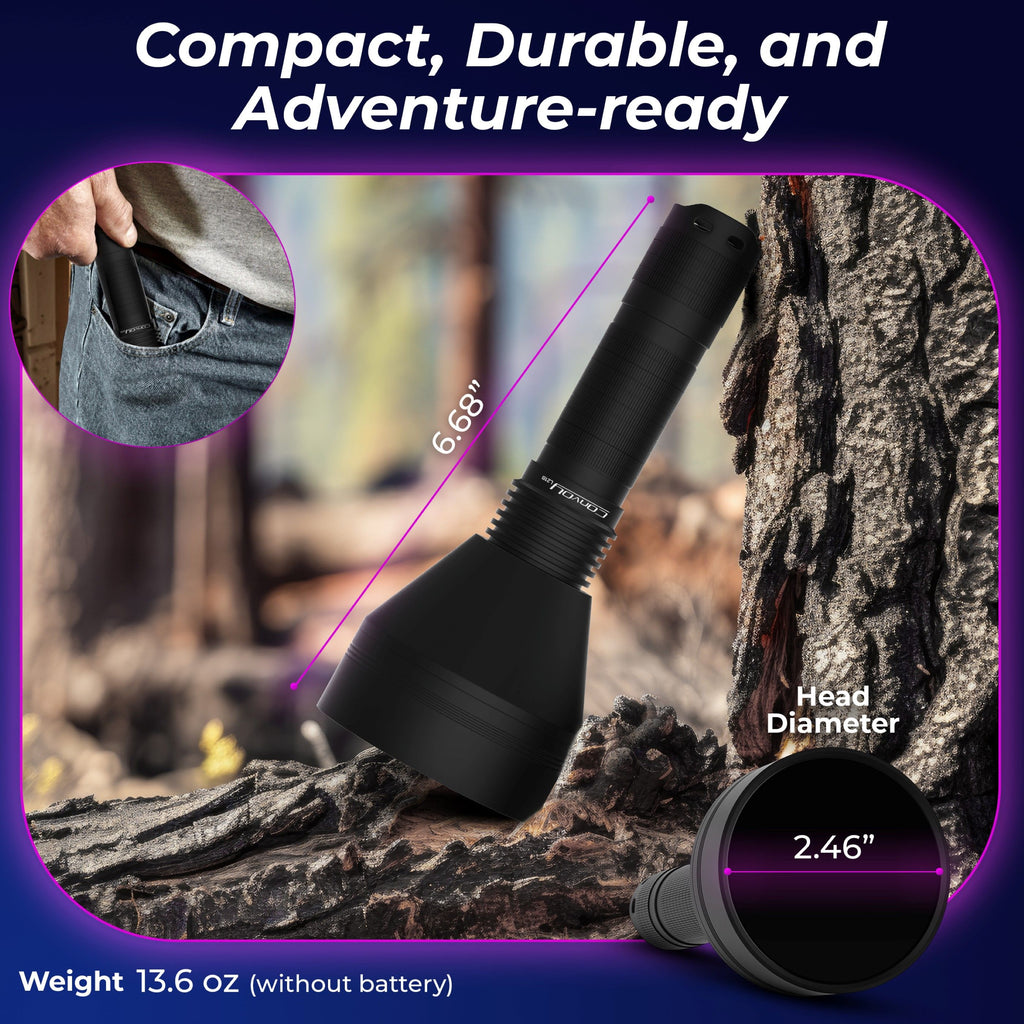 Convoy L21B-X4 365nm UV Flashlight with ZWB2 Filter By Lumencraft - Long Range, - Enhanced LED Chip - Blacklight Flashlight