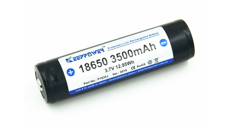 18650 KeepPower P1835J 3500mAh Sanyo NCR18650GA Protected Button Top