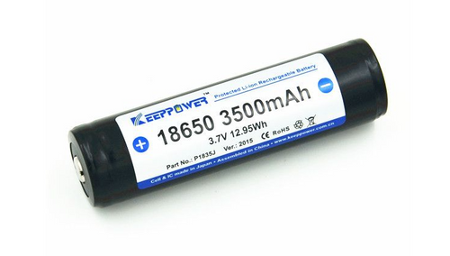 18650 KeepPower P1835J 3500mAh Sanyo NCR18650GA Protected Button Top