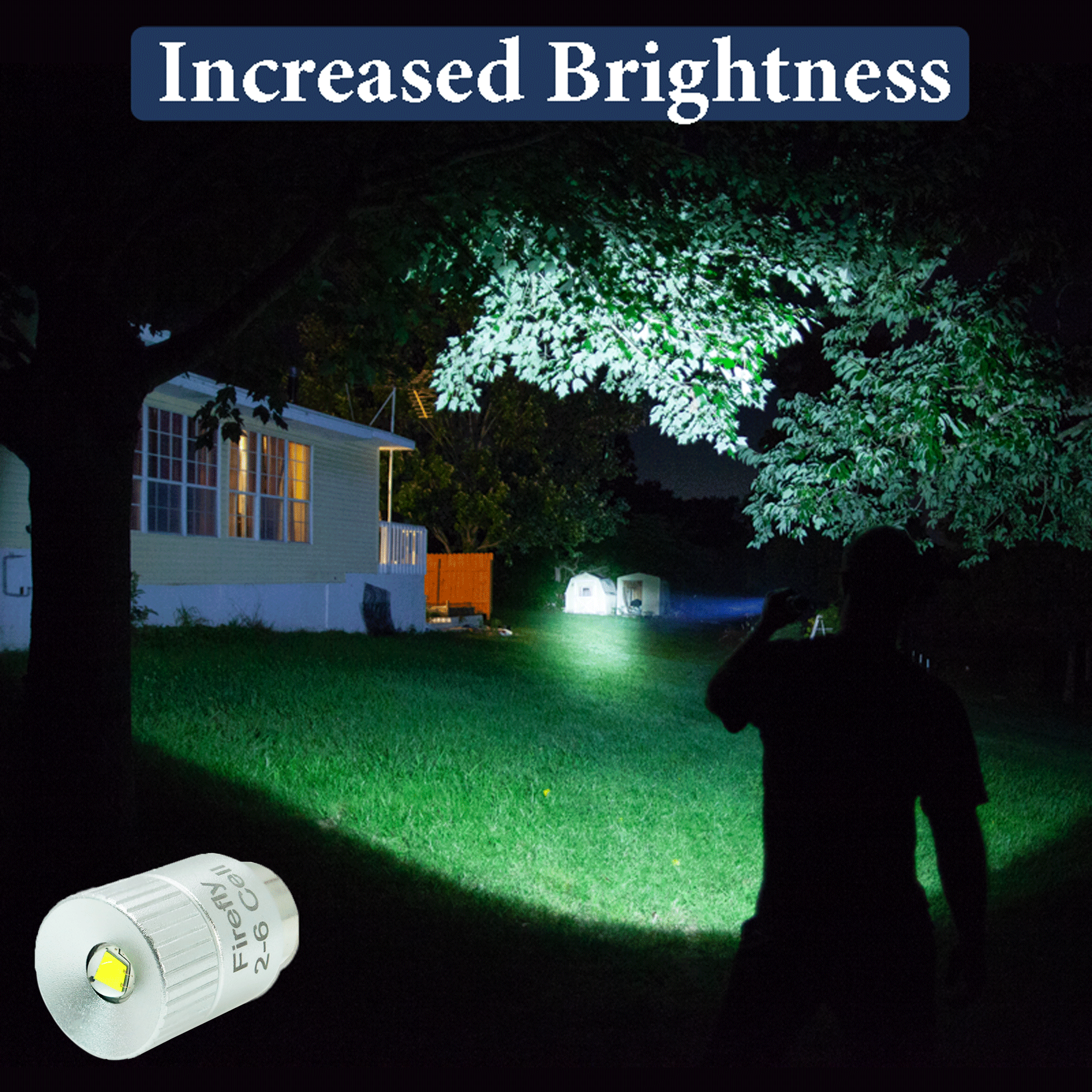 325 Lumen Firefly 2-6 cell, LED Conversion for Maglite, Luminus SST40